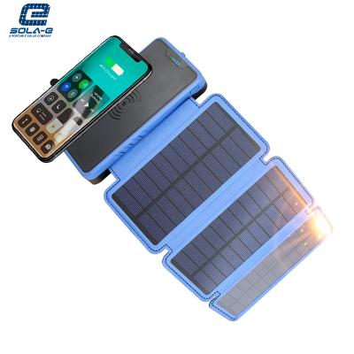 China Outdoor Waterproof Foldable Foldable Solar Power Bank Dual USB Charger Solar Power Bank 20000mAh Fast Dual USB Charger for Smartphone for sale