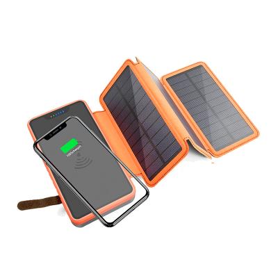 China Foldable Universal Wireless Charger Solar Panel Mobile Phone Power Charging Portable Wireless Charger For Smartphones Dual USB for sale