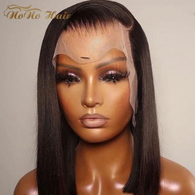 China Cheap Silky Straight Wave Brazilian Straight Pre Plucked Short Bob Human Lace Front Wigs Female Highlight Women Wholesale for sale