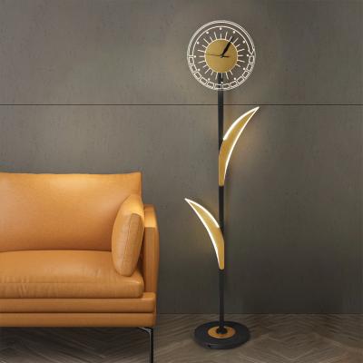 China 2022 new Northern Europe style floor lamp with lamp simple living room clock personality bedroom bedside INS creative art ornaments floor light for sale