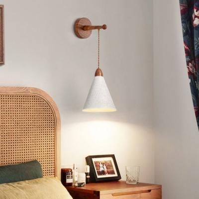 China Modern Home Decorative Wooden Restaurant Hotel Minimalist E27 Antique Beautiful Wall Lamp Bedroom Interior Decorative for sale