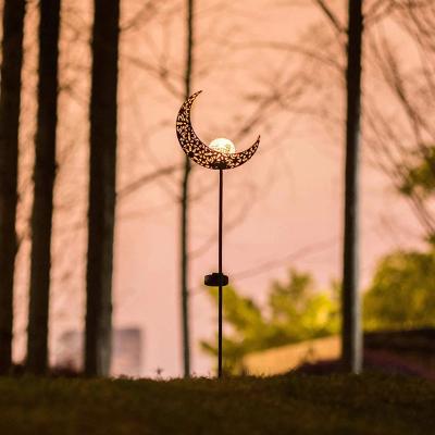 China Modern Outdoor Light Fixtures Garden Lights Solar Pathway Outdoor Moon Lights For Halloween Waterproof Warm White LED For Lawn for sale