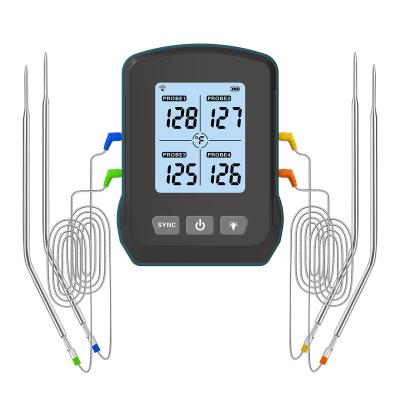 China Smart Cordless 4 Probes CE Rohs Blue-tooth Meat Kitchen Cooking Barbecue Grill Thermometer with 4 Probes for sale