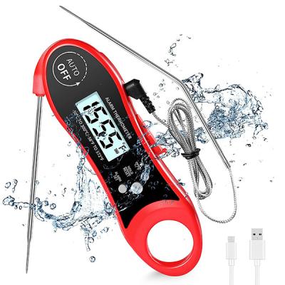 China Large Rechargeable Grill Thermometer 1 Instant LCD Display BBQ Thermometer 2 Read Meat Food BBQ Thermometer for sale