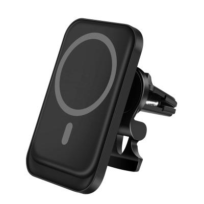 China ABS 15W C16 Car Magnetic Wireless Phone Charger Black Wireless Charger Adapter with Car Holder for Smart Phones Which Can Support Wireless Charging for sale