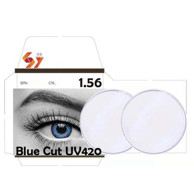 China Good Quality optical glasses china manufacturer china manufacturer hmc vision glass single cut uv420 blue block super hydrophobic hydrophobic glass 1.56 for sale