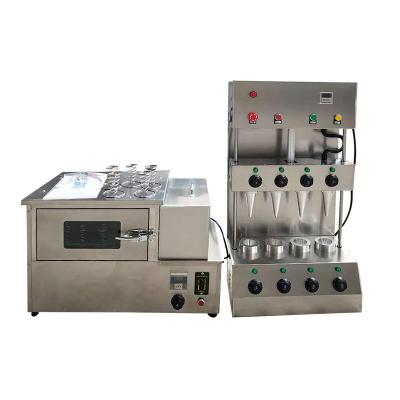 China Restaurants Strongsen Factory Direct 4 Head Molds Stainless Steel Pizza Cone Machine oven cone pizza making line for sale