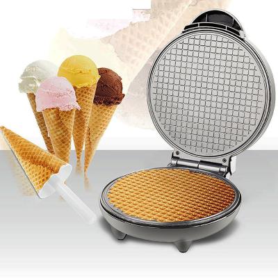 China Restaurants Commercial Industrial electric ice cream cone and egg roll round Syrup waffle maker snack baker machines with single plate for sale