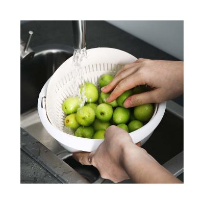 China 2021 Kitchen Viable Multi Hot Vegetable Fruit Size Business Wash Double Layer Multifunctional Drain Basket for sale