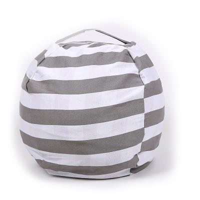 China Art Decor Soft Pouch Stripe Cloth Chair Kids Plush Toy Storage Bean Bag for sale