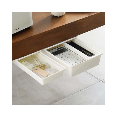 China Drawer Minimalist Storage Box Hidden Table Under Paste Desk Organizer Plastic Storage Drawer Plastic Box for sale