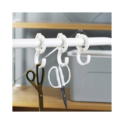 China Sustainable Clip Shaken Bathroom Rail Plastic Hook Loop Clothes Rod Hook for sale