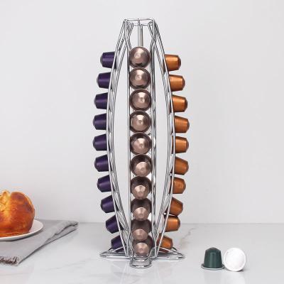 China Newly Developed Minimalist Kitchen Stainless Steel Shelf Storage Rack Nespresso Coffee Capsule Holder for sale