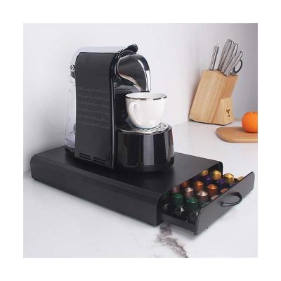 China Minimalist For Coffee Capsule Storage Drawer K-Cup Coffee Pod Holder Metal Design Single Coffee Drawer for sale