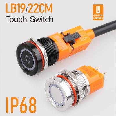 China LANBOO 19/22mm Metal Touch Switch with LED Bicolor Control Concact Soft Button IP68 Waterproof RoHS LB19CM for sale