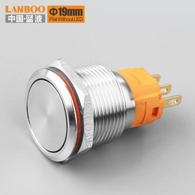 China LANBOO 19A Series 1NO1NC Latching Push Button Switch with Plat without LED Button Switch LB19A-push for sale