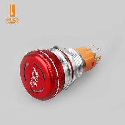 China IP67 LB16/19/22M4 Mushroom Reset Emergency Stop Red Push Button Switch for sale