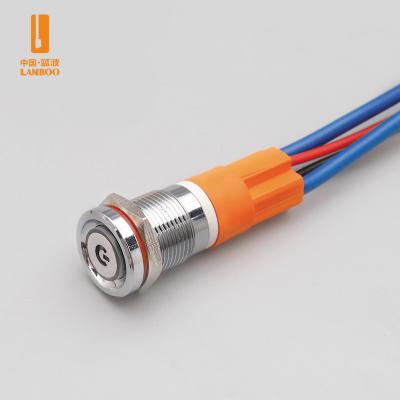 China 12mm waterproof dot illuminated push button switch LB12E for sale