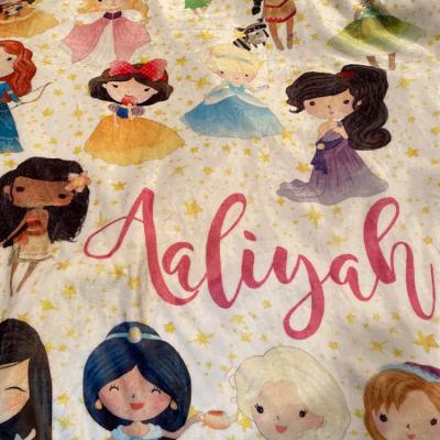 China Anti-Pull Cartoon Character Name Printed Pattern Touched Thick Soft Flannel Baby Kids Sleep Blanket Sofa Bedding Blanket for sale