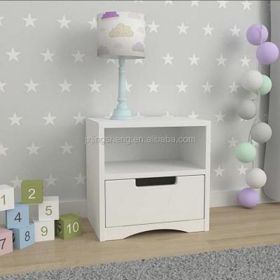 China Home Bedroom MDF Child Furniture High Quality White Beds Kids Bedside Table for sale