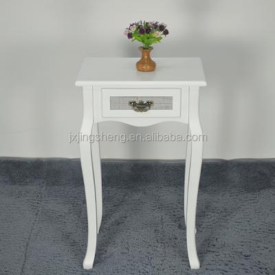 China Wholesale Baroque Multi Functional White Wooden Single Drawer Flower Stand for sale