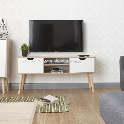 China Cheap Solid Wood Solid Wood Ware Legs Tv Rack 2 White Drawer for sale