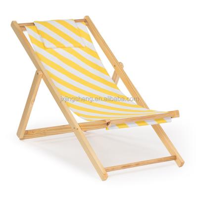 China Outdoor Furniture Canvas Beach Chair Kids Fishing Chair Contemporary Solid Wood Foldable Sun Lounger for sale