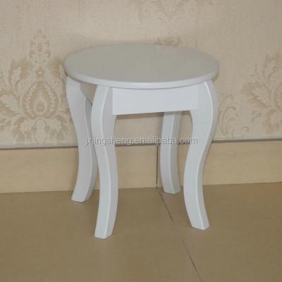 China Stool Simple Design Modern White Wooden Round Dressing Table Stool for sale