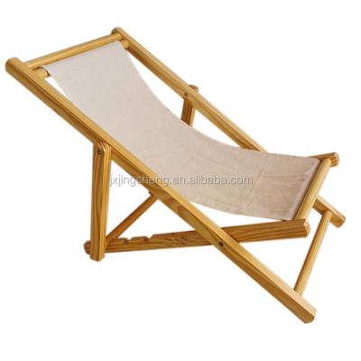 China Pine Solid Thick Waterproof Canvas Fabric Sun Sofas Beach Chair Easy-carry Adjustable Folding For Sunbathe for sale