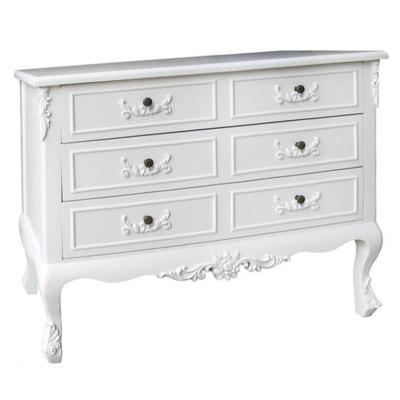 China White 6 Drawers Vintage Shabby Chic Bedroom Storage Closet Chest for sale