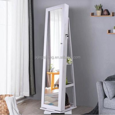 China Modern Full Mirror Wooden Jewelry Cabinet for sale