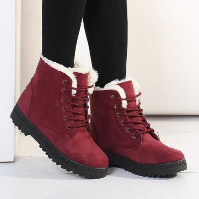 China Wholesale Hot Winter Fashion Trend Sale Short Flat Heel Boots Cotton Fluffy Ankle Shoes Women Snow Boots Women Winter Boots for sale