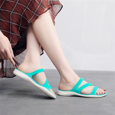 China Cushioning Summer New Style Sandals and Slippers Seaside Beach Flat Shoes Heel Flat Casual Women's Slippers for sale