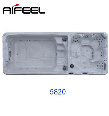 China Eco-friend CE approved Europe style over ground swim spa pool massage spa and separate hydro pool spa pool for sale