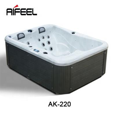 China Outdoor Acrylic Whirlpool Bathtub Whirlpool Spa 3 Person Hot Tub 2lounge+1seat for sale