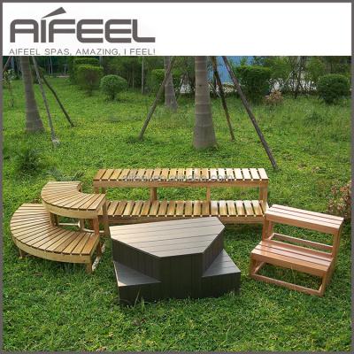 China Massage CE Approved Custom Made Durable Wooden Spa Pool Ladder for sale