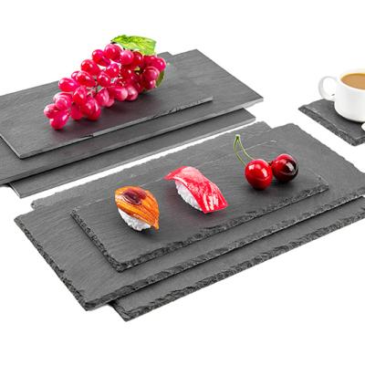 China Viable Factory Wholesale 30*20cm Direct Natural Edge Mini Slate Cheese Board for sale