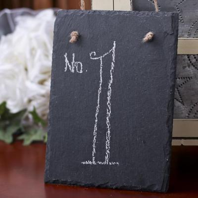 China Wholesale 20*15*0.5cm Rectangle Natural Edge Slate Rustic Decorative Hanging Natural Blackboard for sale