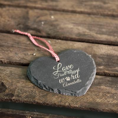 China Hotel and Resort 10*9*0.5cm Handmade Personalized Heart Shape Hanging Black Slate Customized Gifts for sale