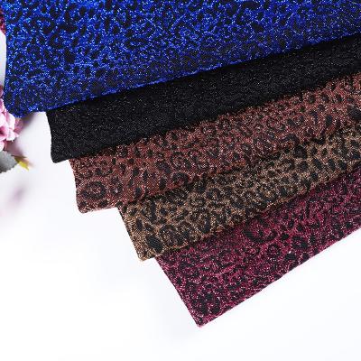 China New Stretch Leopard Print Knitted Stretch Nylon Spandex Spandex Knit Lurex Fabric for sale