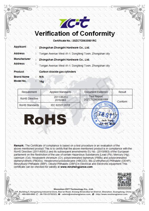 RoHS - Zhongshan Zhongzhi Hardware Co., Ltd.