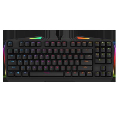 China Amazon Plug and Play Most Popular ZL X72 Wired RGB 87 Keys Computer PS4 Nintendo Backlit Mechanical Game Keyboard Russian Spanish Arabic for sale