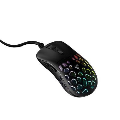 China ZL TEAMWOLF AT806 Optical Finger Honeycomb Black RGB Wired Lightweight USB PC Computer Honeycomb Gaming Mouse for sale