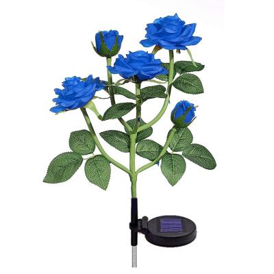 China 2021 Solar Plug-in Solar Light Flower Lamp Outdoor Waterproof Blue Magic Solar Powered Garden Landscape Lamp Garden Lights for sale