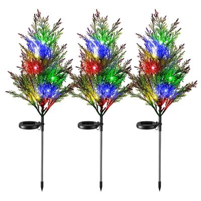 China Solar Led Garden Xmas Stock Amazon Hot Sale Christmas Tree Light Holiday Pine Cypress Cypress Tree Garden Solar Led Light for sale