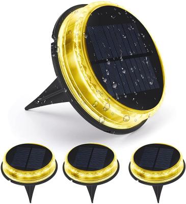 China Outdoor 17 Led Solar Garden Ground Cable Solar Powered Disc Lawn Lights Solar Patio Light Smart Light for sale