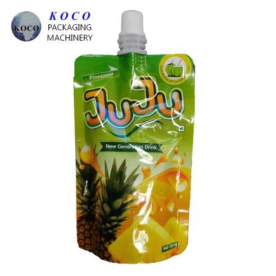 China Recyclable KOCO Stand Up Pouch Blue Color Design Plastic Drinking Water Packaging for sale