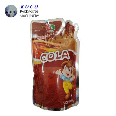 China Recyclable KOCO Beverage Bag Juice Milk Built In Straw for sale