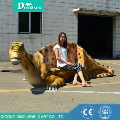 China Museum Amusement Park Furniture Fiberglass Dinosaur Bench For Sale for sale