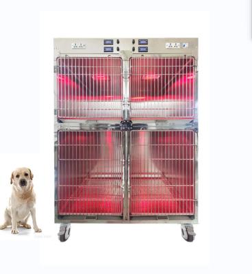 中国 Sustainable Veterinary Equipment Stainless Steel Oxygen Dog Cage ICU Oxygen Cabin Pet Cage Medical Hot Lightweight 販売のため